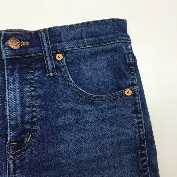 MADEWELL Med Wash 10" High Rise 5 Pocket Logo Hardware Skinny Jeans - Picture 7 of 12